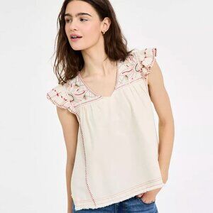 Black Tape Boho Flutter Sleeve Blouse - Size L